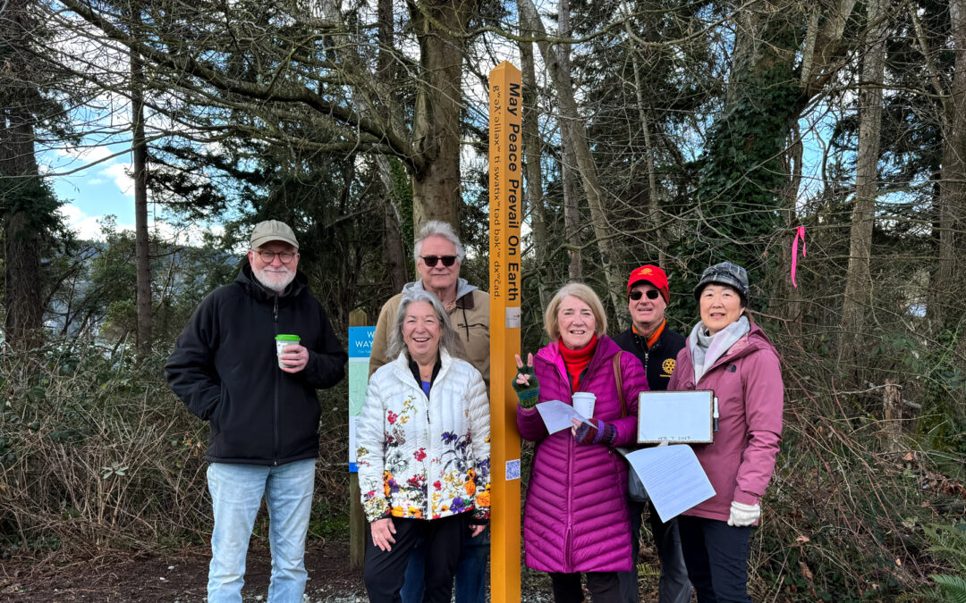 Rotary Club of Bainbridge Island Plants New Peace Pole